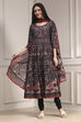 Black Cotton Fitted Anarkali Suit Set image number 6