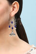 Navy Blue Brass Earrings image number 1