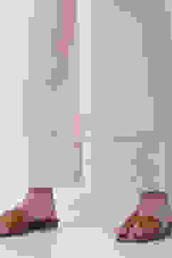 Light Pink Cotton Flared Palazzos image number 7