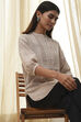 Black Cotton Yarn-Dyed Short Straight Kurta image number 6