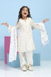 White Poly Chanderi Solid A-Line Suit Set image number 6