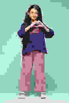 Peach Cotton Solid Pants image number 0