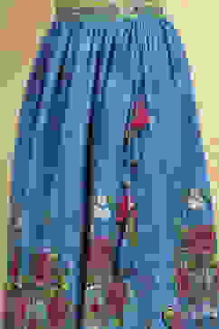 Blue Cotton Printed Straight Lehenga Set image number 2