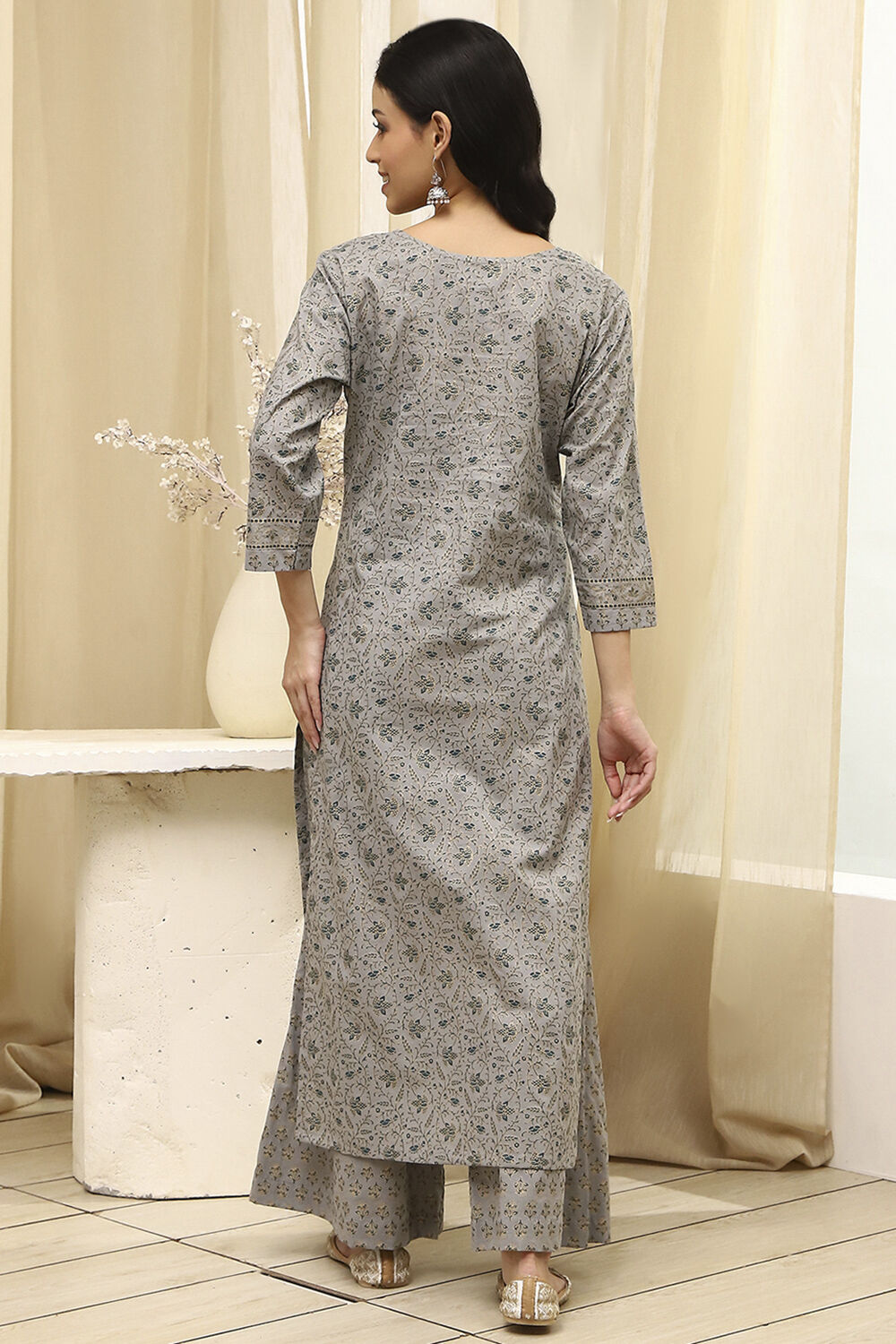 Assorted Cotton Hand Block Print Unstitched Suit Set image number 6