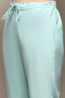 Aqua Cotton Blend Straight Kurta Pant Suit Set image number 2