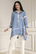 Blue Printed Asymmetric Short Kurta image number 5