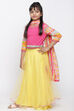 Pink And Yellow Lehenga Set image number 2
