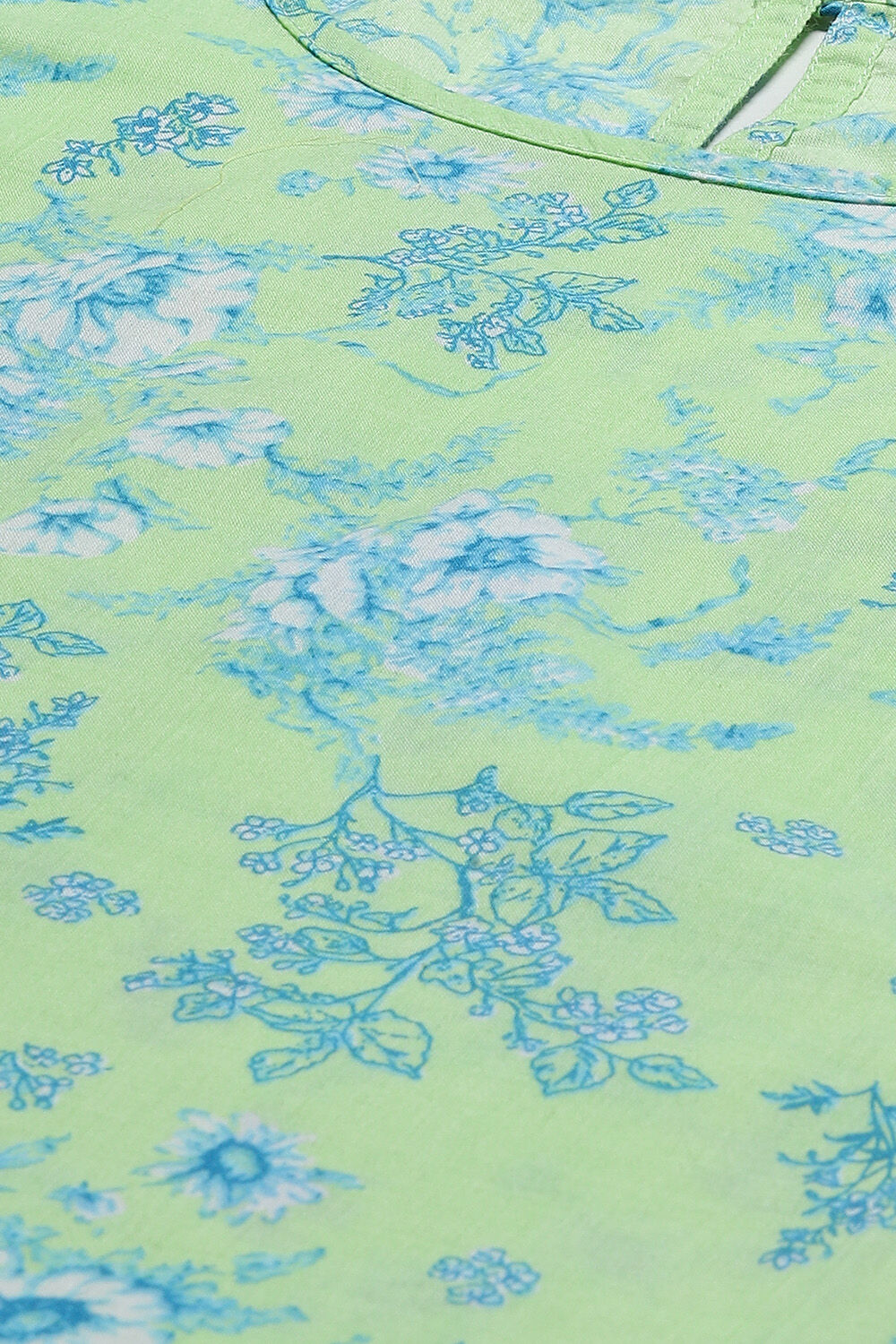 Apple Green Cotton Printed Top image number 1