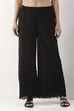 Black Cotton Flared Palazzo image number 4