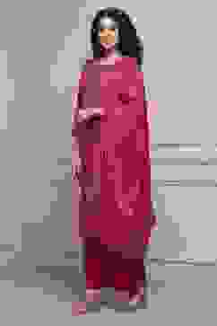 Pink Printed Straight Suit Set image number 3