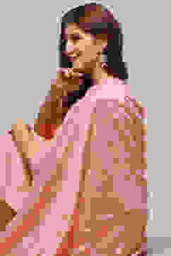 Pink Threadwork All-Over Dupatta  image number 1