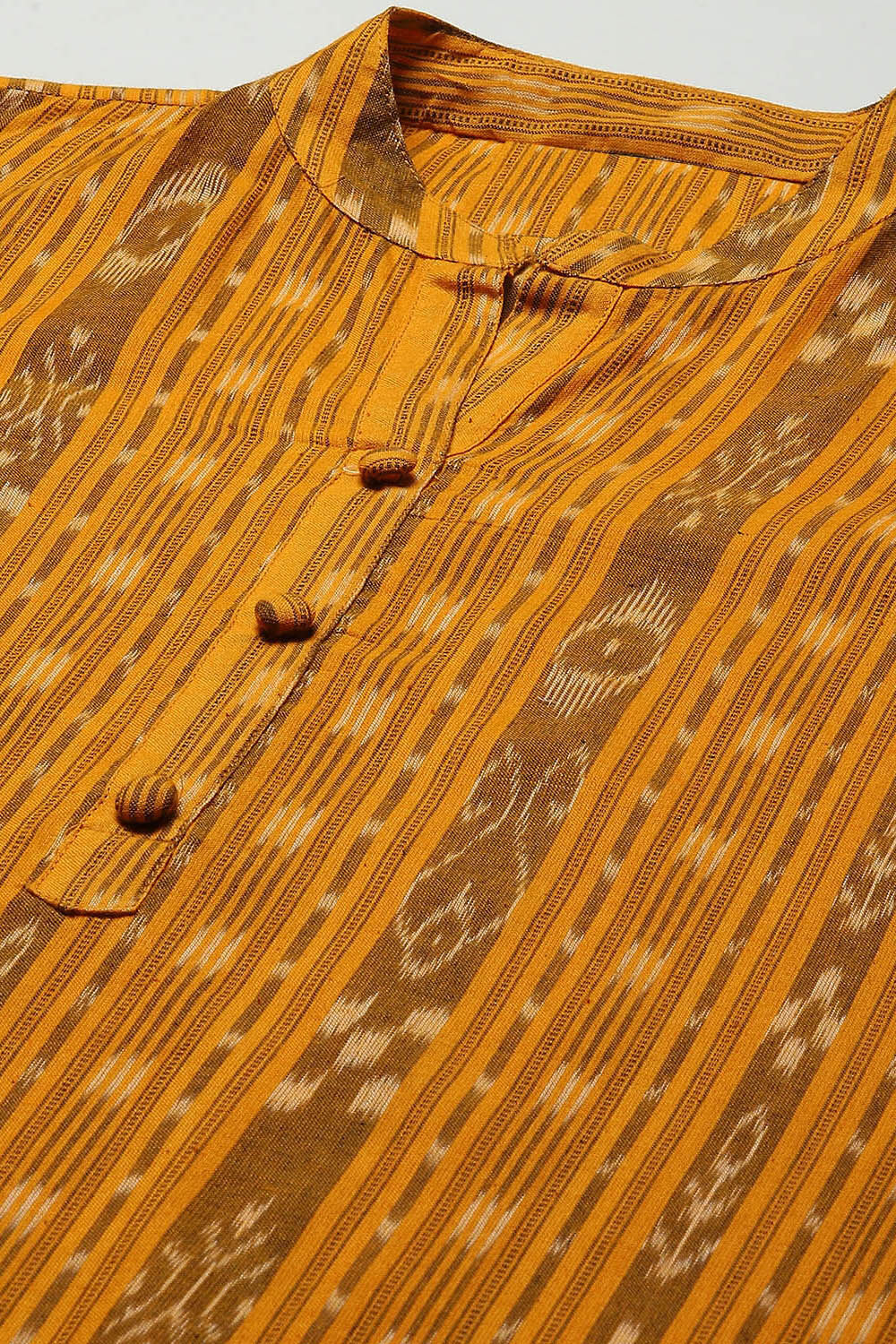 Orange Cotton Unstitched Suit set image number 2