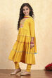 Green Cotton Tiered Solid Suit Set image number 3