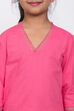 Pink Cotton Straight Kurta Salwar Suit Set image number 1