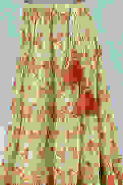 Lime Green Cotton Printed Lehenga Set image number 2