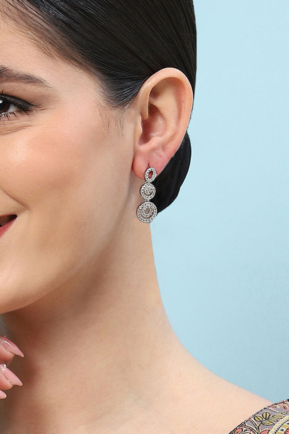 White Brass Earrings image number 1