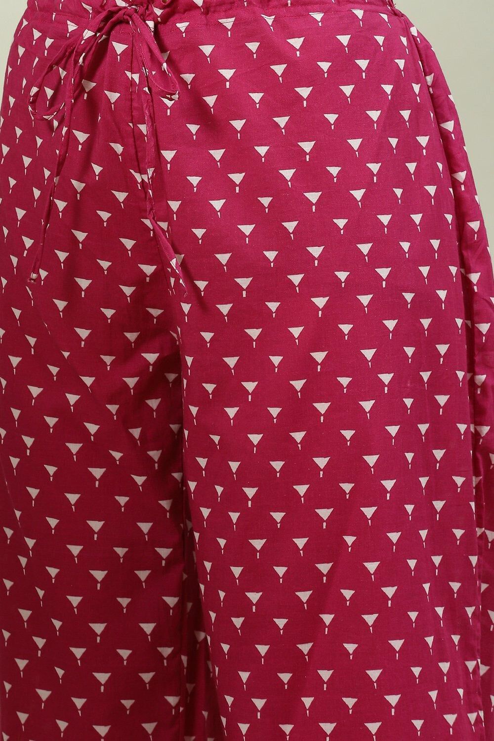 Blue Solid Cotton Straight Kurta Palazzo Suit Set image number 2