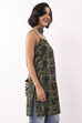 Green Cotton Geometric Printed Lace-Up Kurti image number 4