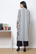 Black Grey LIVA Printed Kurta with Jacket image number 6