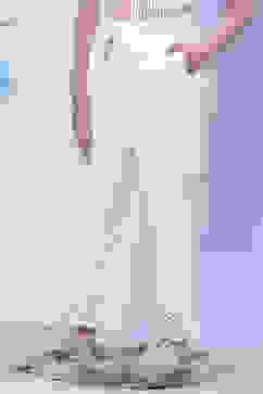 White Cotton Straight Solid Palazzo image number 2