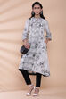 Black Cotton A-line Printed Kurta image number 0