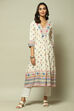 Ecru LIVA Straight Printed Kurta image number 0