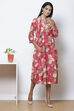 Lavender Straight Cotton Flax Printed Kurta image number 5