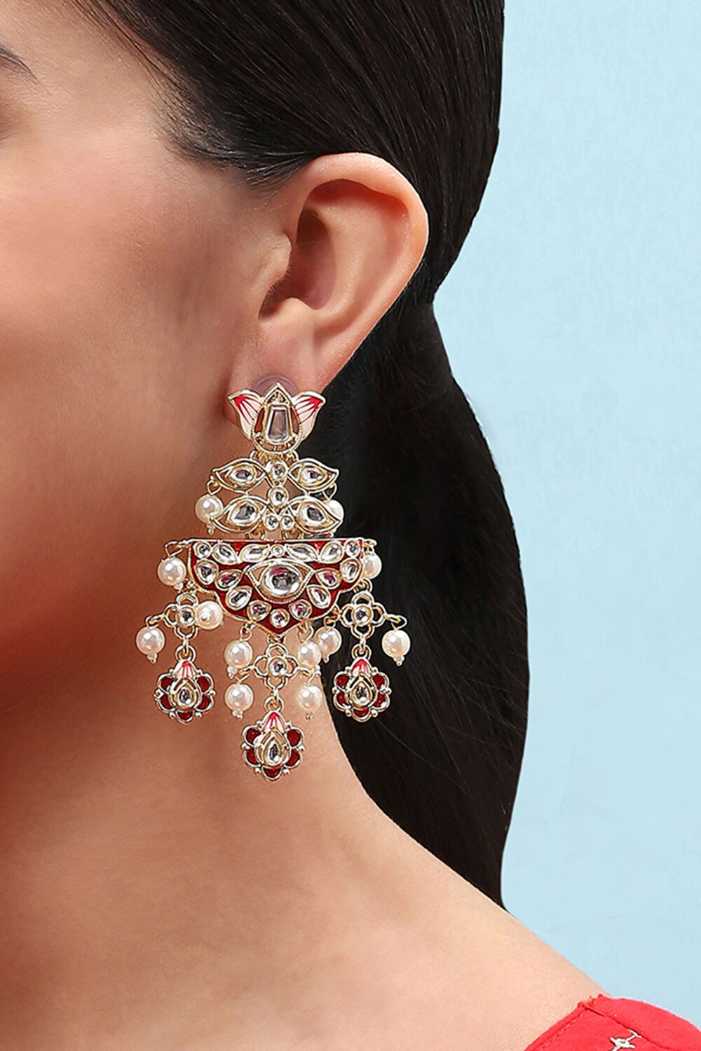 Red Brass Earrings image number 3