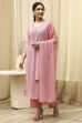 Yellow Georgette Schiffli Unstitched Suit Set image number 4
