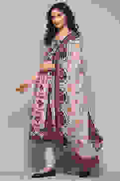 Cream Polyester Anarkali Suit Set image number 4