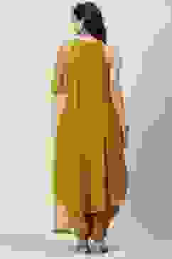 Mustard Cotton Blend Straight Printed Kurta Suit Set image number 5