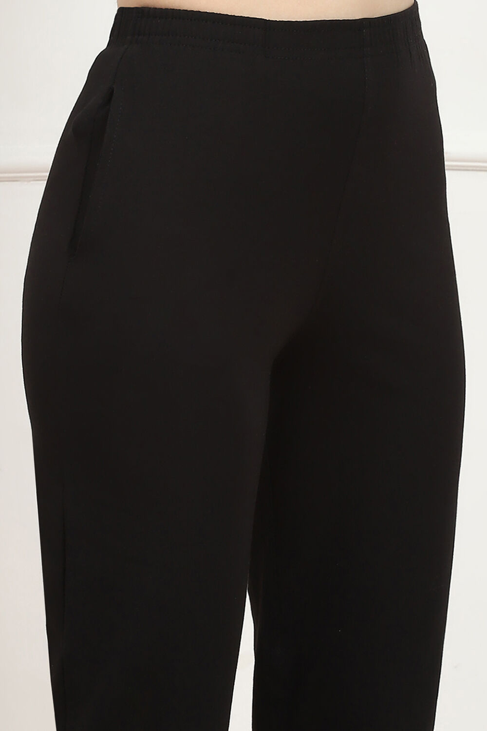 White Cotton Blend Pants image number 1