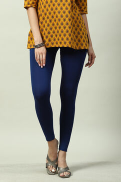 Deep Blue Solid Leggings image number 0