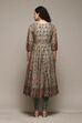 Sap Green Cotton Anarkali Kurta Churidar Suit Set image number 4
