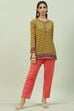 Off White Art Silk Straight Printed Kurti image number 5
