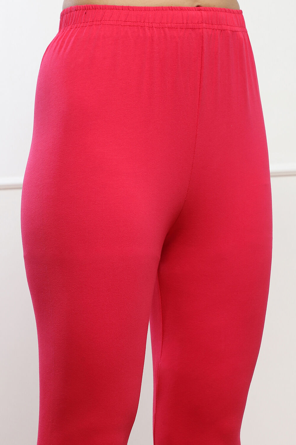 Fuschia Cotton Blend Solid Churidar image number 1