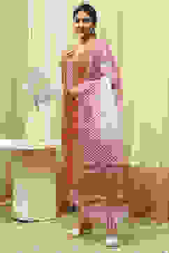 Coral Cotton Hand Block Print Unstitched Suit Set image number 5