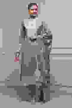 Green Cotton Blend Thread Embroidered Unstitched Suit Set image number 1