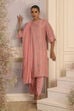 Pink Silk A-Line Embroidered Suit Set image number 6
