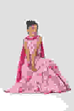 Pink Cotton Printed Regular Lehenga Set image number 2