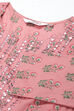 Dusky Pink Cotton Printed Short Kurti image number 1