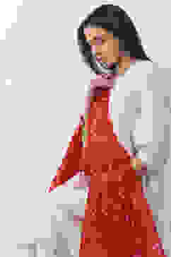 Red Mul Chanderi Dupatta image number 1