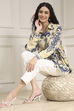Off-White and Blue Printed Relaxed Fit Shirt image number 0