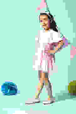 Pink Viscose Flared Dress image number 2