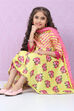 Lime Green Art Silk Flared Kurta Regular Pants Suit Set image number 6