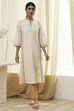 Fuchsia Cotton Printed A-Line Kurta image number 5