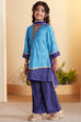 Blue Viscose Rayon Straight Suit Set image number 3