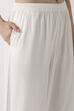 White Viscose Rayon Straight Palazzos image number 1