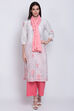 Pink Cotton Solid Dupatta image number 1