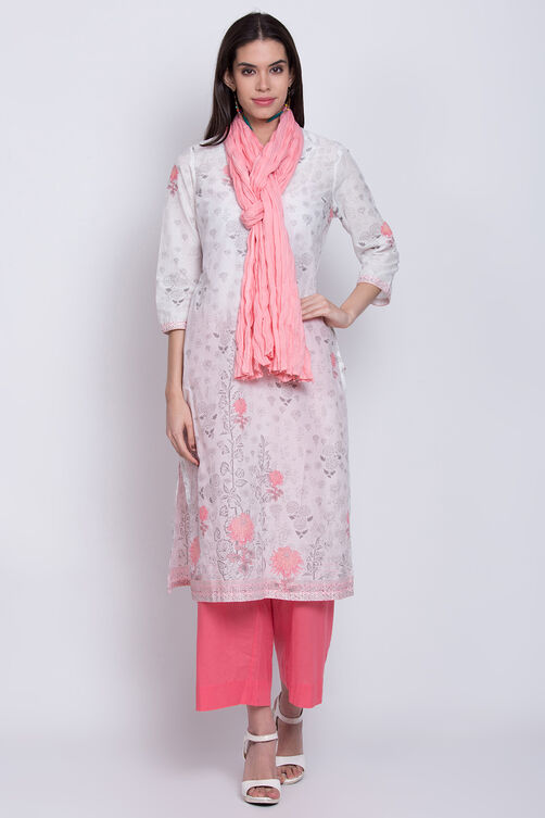 Pink Cotton Solid Dupatta image number 1